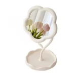 Cute Flower Design Desktop Mirror Creative Bedroom Home Decor Gift High Aesthetic Value Gao Yan Style Vanity Decorative Mirror - Image 3
