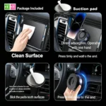 Magnetic Suction Cup Phone Mount for Magsafe 360° Adjustable Magnetic Car Phone Holder Pocket Size Foldable Car Mount - Image 6