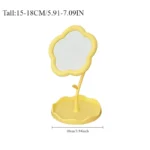 Cute Flower Design Desktop Mirror Creative Bedroom Home Decor Gift High Aesthetic Value Gao Yan Style Vanity Decorative Mirror - Image 4