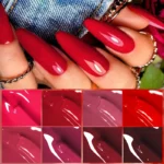 MEET ACROSS 7ml Wine Red Gel Nail Polish Long-Lasting French Style Gel Nail Supplies For Manicure DIY Design Nail Art Varnish - Image 16