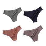 4PCS/Set Seamless Brazilian Panties Women's Sexy Lingerie Cool Ice Silk Low Waist Briefs Soft Solid Ultra-thin Bikini Underwear - Image 16