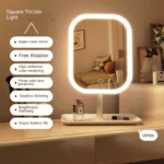Niche Modern Desktop Vanity Mirror 3 Color Light LED Makeup Mirror Touching Mirror Women Bedroom Dressing Mirror - Image 5