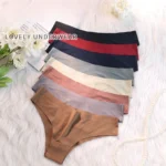 4PCS/Set Seamless Brazilian Panties Women's Sexy Lingerie Cool Ice Silk Low Waist Briefs Soft Solid Ultra-thin Bikini Underwear - Image 4