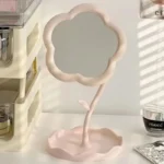 Cute Flower Design Desktop Mirror Creative Bedroom Home Decor Gift High Aesthetic Value Gao Yan Style Vanity Decorative Mirror - Image 2