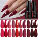 MEET ACROSS 7ml Wine Red Gel Nail Polish Long-Lasting French Style Gel Nail Supplies For Manicure DIY Design Nail Art Varnish - Image 15