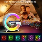 Wireless Charger Stand Pad RGB G Light Alarm Clock Speaker For iPhone 16 15 14 13 Samsung Xiaomi Mini Fast Charging Dock Station - Image 2