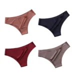 4PCS/Set Seamless Brazilian Panties Women's Sexy Lingerie Cool Ice Silk Low Waist Briefs Soft Solid Ultra-thin Bikini Underwear - Image 18