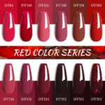 MEET ACROSS 7ml Wine Red Gel Nail Polish Long-Lasting French Style Gel Nail Supplies For Manicure DIY Design Nail Art Varnish - Image 5