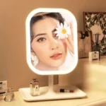 Niche Modern Desktop Vanity Mirror 3 Color Light LED Makeup Mirror Touching Mirror Women Bedroom Dressing Mirror - Image 3