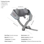 Foreverlily 26W Neck And Shoulder Massager Wireless Shoulder And Back Kneading Massage Shawl Trapezius Neck Cervical masajeador - Image 43