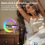 Universally Multi Functional Wireless Speaker with RGB Night Light Alarm Clock For iPhone  Samsung Xiaomi Charging Station - Image 13