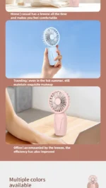 Portable Handheld Small Fan ABS Lightweight Cute Appearance USB Rechargeable Mini Fan for On Go Cooling Portable Mini Pocket Fan - Image 20